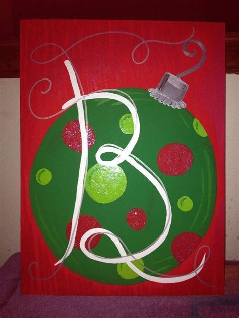 hand painted  christmas ornament canvas panel paintings diy