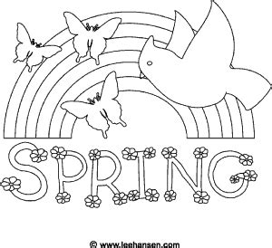 spring coloring page rainbow bird  butterfly