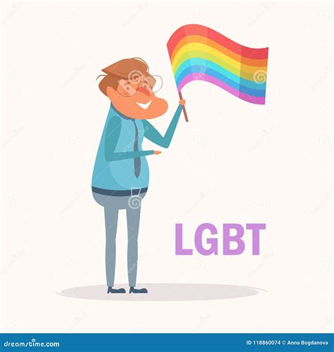 gay with rainbow flag lgbtq stock vector illustration of lgbt