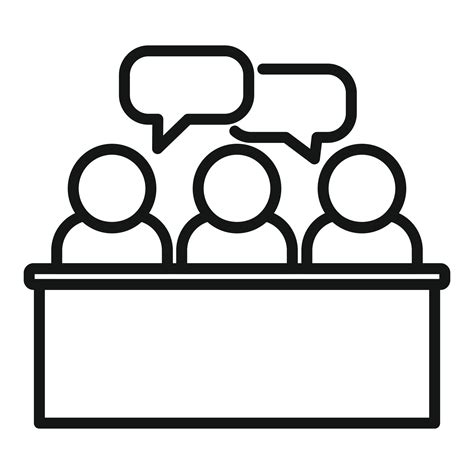 office discussion icon outline vector people talk  vector art