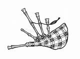 Bagpipes Engraving Instrument Imitation sketch template