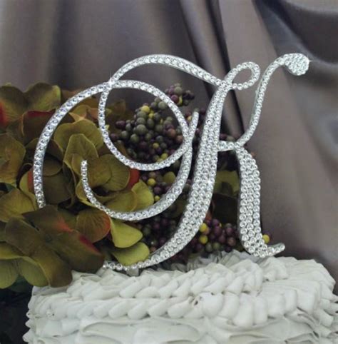 5 5 Monogram Wedding Cake Topper In Any Letter A B C D E F G H I J K L