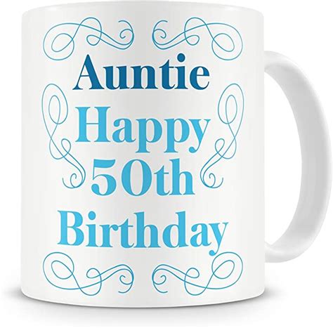Auntie Happy 50th Birthday Mug Auntie Aunty Aunt 50th