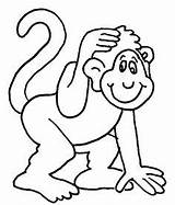 Monkey Hanging Coloring Pages Getcolorings Printable sketch template