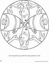 Mandala Coloring Fish Pages Dover Publications Adult Sea Animal Doverpublications First Worksheets Kindergarten Comment Patterns sketch template