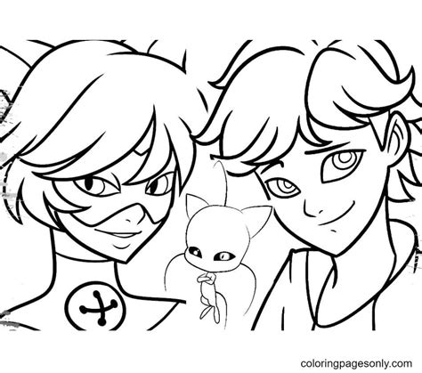 coloring pages cat noir  coloring pages printable