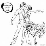 Ballroom Dance Drawing Dancing Getdrawings Line Latina sketch template