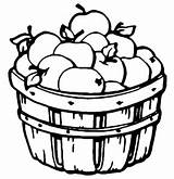 Apple Basket Coloring Pages Clipart Kids sketch template