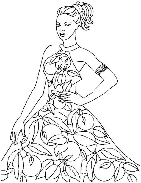 beautiful fashion model coloring page coloring sky
