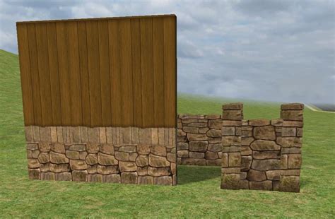 wall  match maxis stone fence sunrader sims