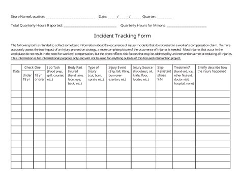 incident tracking sheet template fill  sign     templateroller