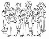 Choir Clipart Coloring Pages Church Christmas Clip Childrens Printable Singing Choirs Children Carolers Cliparts Clipartix Carol Cartoon Music Library Clipground sketch template