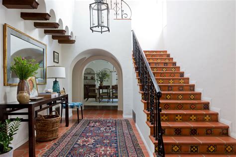entry    spanish colonial home  cleaned  restored tiles  original