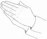 Hands Coloring Praying Prayer Clipart Drawing sketch template