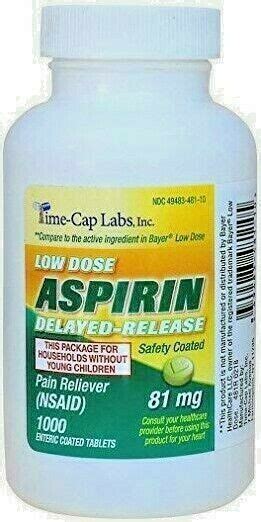 time cap labs  dose aspirin ec  mg  capsules expiration