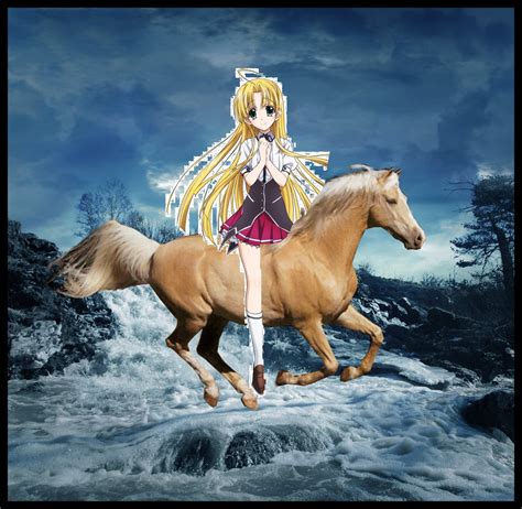 Asia Argento Riding On Her Palomino High School Dxd Fan Art 38725251