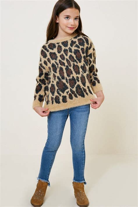 leopard mohair sweater in 2021 tween fashion outfits girls outfits