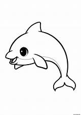 Dolphin Dauphin Mignon Coloring1 sketch template