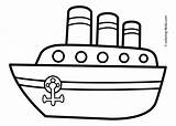 Coloring Ship Pages Transportation Printable Kids Boat Drawing Simple Kindergarten Sheets Steamship Drawings 4kids sketch template