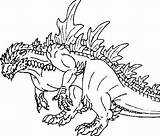 Coloring Godzilla Pages Space Crash Bandicoot Getdrawings Getcolorings Color Colouring Colorings sketch template