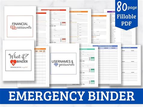 emergency binder family  case  emergency printable etsy