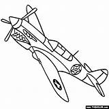 Spitfire Warhawk Curtiss Airplanes Kittyhawk Tomahawk Thecolor sketch template