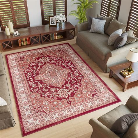 tappeto colorado tradizionale rosso crema ornamenti tapiso
