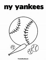 Yankees Yankee Ny Baseball Getcolorings Col sketch template
