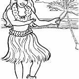 Coloring Hula Girl Pages Precious Moments Dancing Beach sketch template