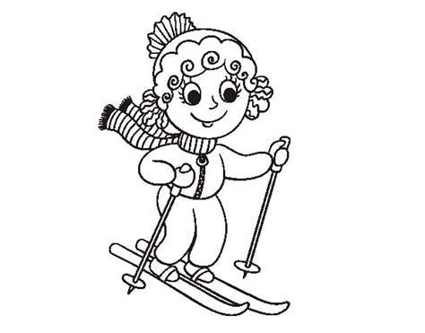 skier girl coloring page coloringcrewcom