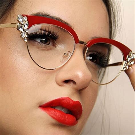 🆕 Vintage Style Cat Eye Rhinestone Glasses In 2021 Fashion Eye