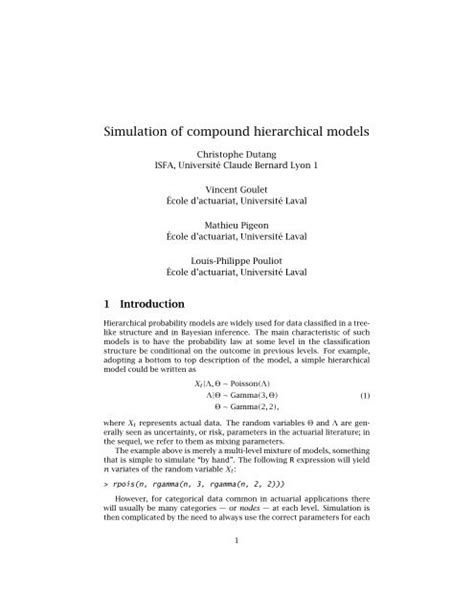 simulation  compound hierarchical models