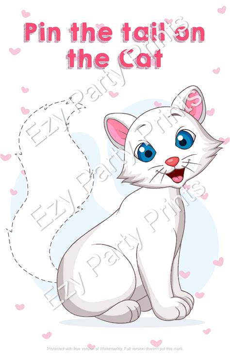 pin  tail   cat printable game instant  etsy