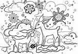 Coloring Winter Pages Printable Scene Scribblefun Color Beautiful Animal Print Christmas Animals Choose Board sketch template