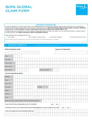 bupa claim fill  sign printable template