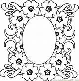 Coloring Frame Pages Flower Printable Flowers Mirror Borders Border Frames Mirrow Medallion Vector Color Silhouette Oval Getdrawings Scroll Colouring Sheets sketch template