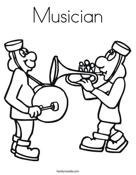musician coloring page twisty noodle