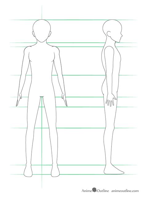 How To Draw Anime Male Body Step By Step 382210 Png