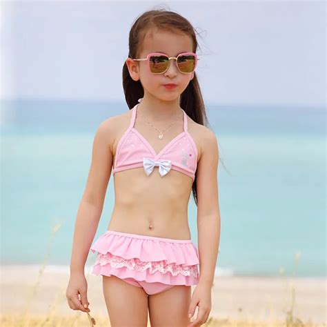 useemall kinderen badmode meisjes zwemkleding bikini set voor kinderen meisje badpakken leuke