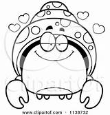 Hermit Crab Coloring Clipart Cartoon Amorous Cory Thoman Outlined Vector Dumb Angry Crabs Surprised Depressed Smiling Bored Royalty Sly Clipartof sketch template