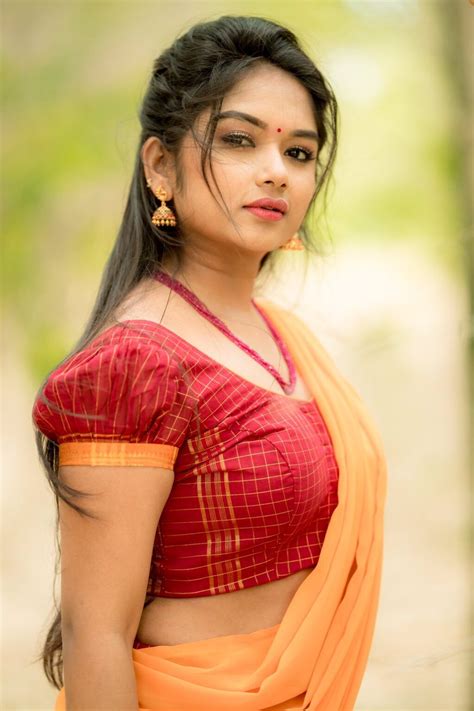 Preethi Sharma In Half Saree Photoshoot Stills South Indian Actress