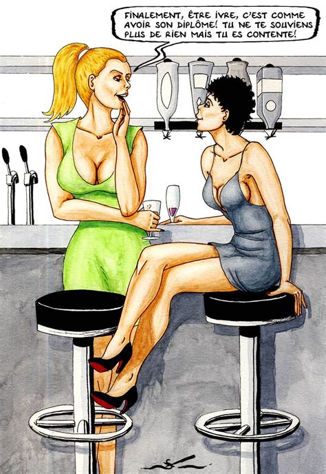 dessin humour pinup sexy aquarelle gag ivresse alcool diplôme ĥumor pinterest
