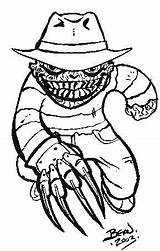 Krueger Freddy sketch template