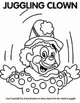Clown Juggling Crayola sketch template