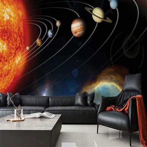 Custom Wall Mural Solar System Planets 3d Universe