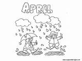April Coloring Pages Showers Color Abril Colorear Del Año Clipart Meses Year Months Month Fools Sheets Colouring Kids History Getcolorings sketch template
