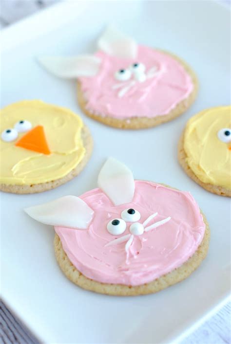 simple easter cookies bunny chick crazy  projects