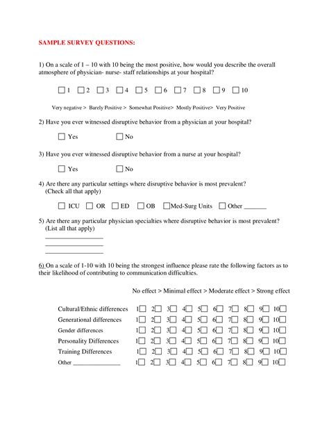 survey examples  word examples