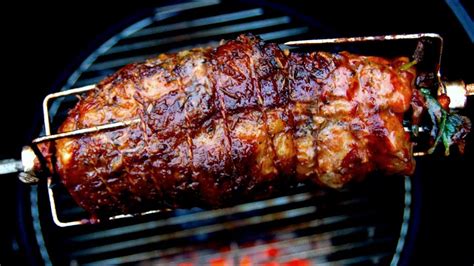 pork shoulder spit roast iberico cabecero smoked on the proq excel