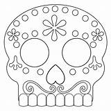 Skull Sugar Mask Printable Dead Template Masks Skulls Coloring Paper Halloween Pages Print Coco Papertraildesign Kids Colouring Craft Color Clipart sketch template